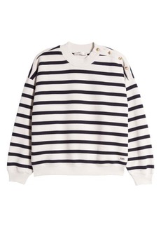 FRAME Button Stripe Sweater