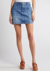 FRAME Cargo Denim Miniskirt