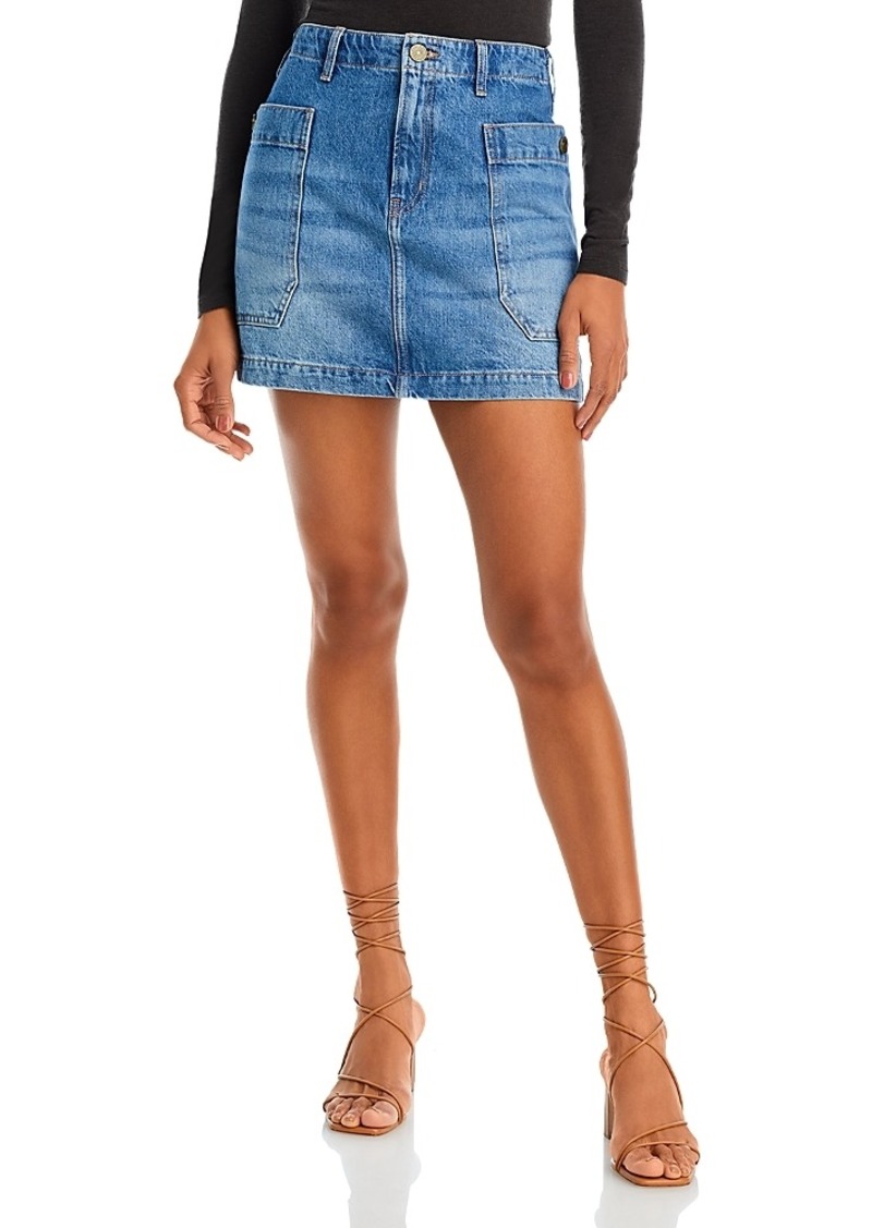 Frame Cargo Pocket Denim Mini Skirt