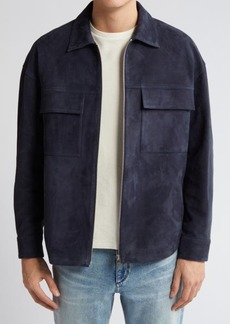 FRAME Clean Suede Zip Front Shirt