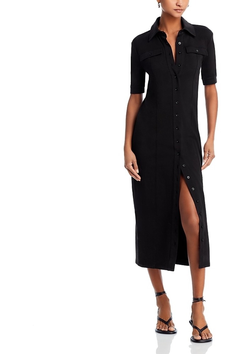 Frame Cotton Stretch Midi Shirt Dress