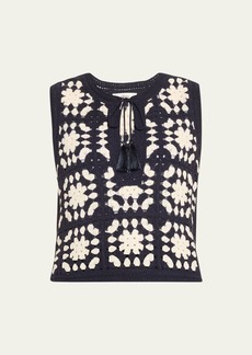 FRAME Crochet Tassel Top