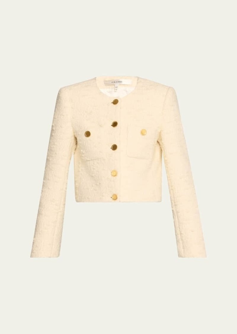 FRAME Cropped Button-Front Jacket