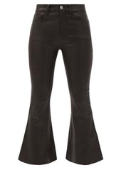 Frame Cropped kick-flare leather trousers
