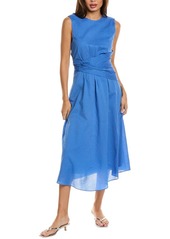 FRAME Denim Ruched Midi Dress