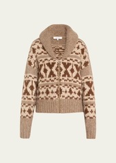 FRAME Fairisle Zip-Front Sweater
