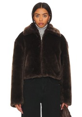 FRAME Faux Fur Zip Up Jacket