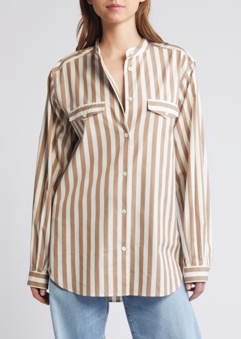 FRAME Femme Stripe Button-Up Shirt