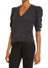 FRAME Frankie Recycled Cashmere Short Sleeve Sweater