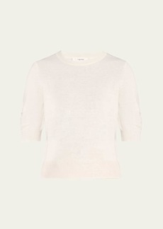 FRAME Gathered Short-Sleeve Sweater