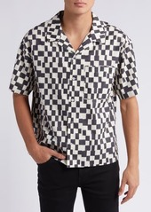 FRAME Geometric Print Lyocell & Cotton Camp Shirt