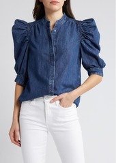 FRAME Gillian Puff Sleeve Denim Shirt