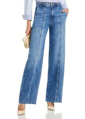 Frame High Rise Wide Leg Jeans in Daphne Blue