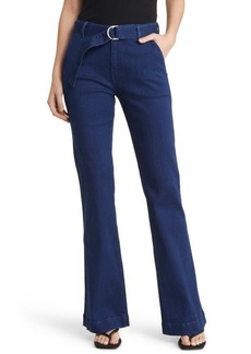 FRAME Le Belted High Waist Flare Trouser Jeans