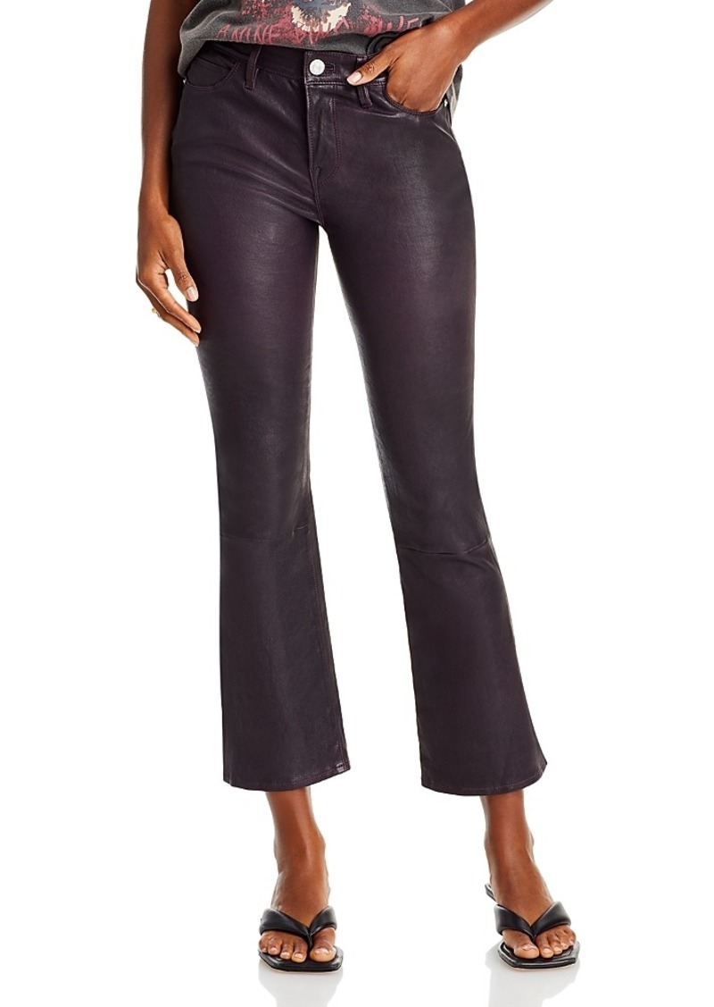 Frame Le Crop Mini Bootcut Leather Jeans in Plum