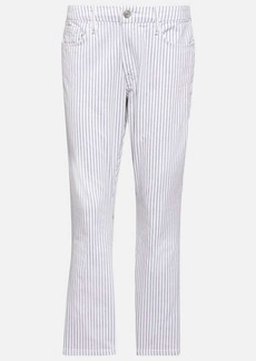 Frame Le Crop Mini striped mid-rise bootcut jeans