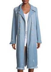 FRAME Le Denim Double-Breasted Trench Coat
