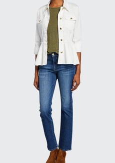 FRAME Le High Cropped Straight-Leg Jeans