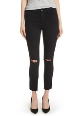 FRAME Le High Ripped Crop Skinny Jeans