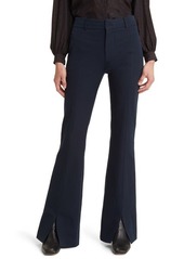 FRAME Le High Waist Slit Front Flare Trousers