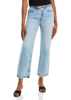 Frame Le Jane High Rise Angled Waist Ankle Jeans in Rhode