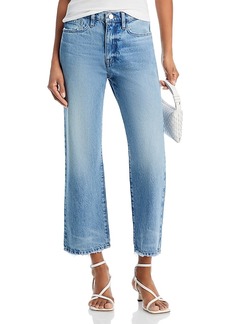 Frame Le Jane High Rise Ankle Wide Leg Jeans in Rhode Grind