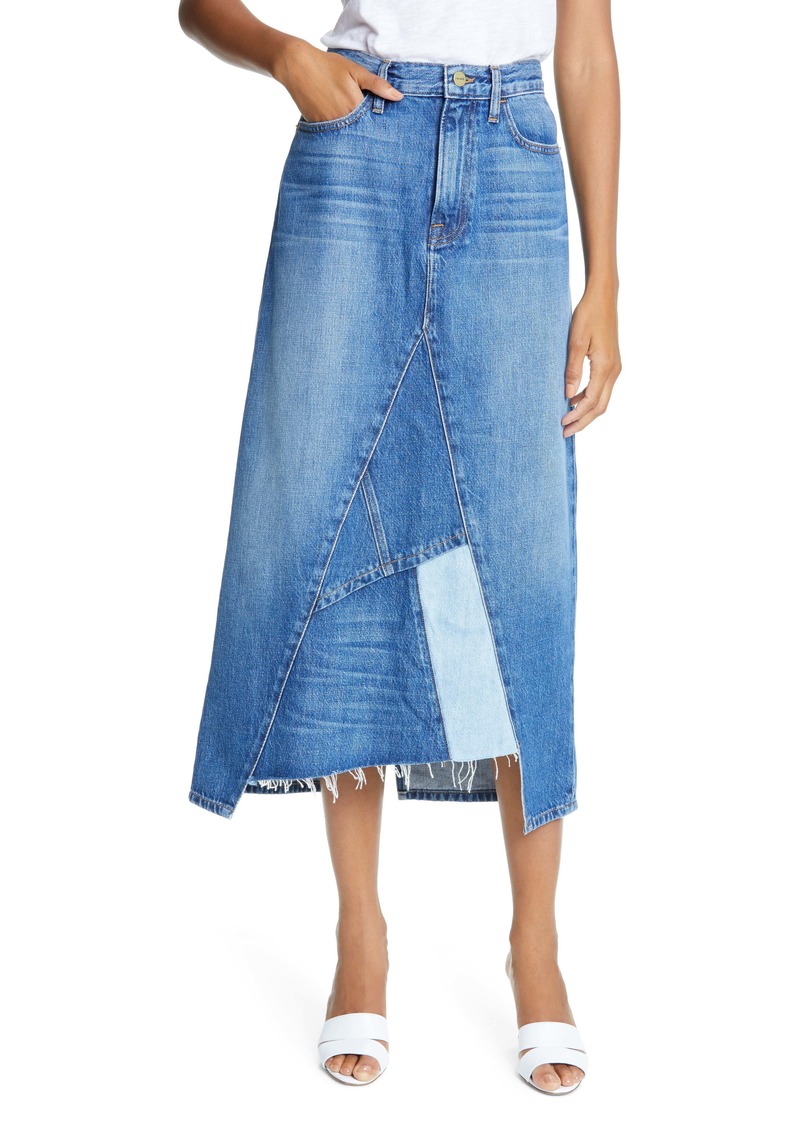 frame le midi patchwork skirt