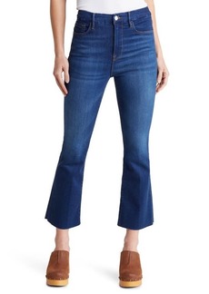 FRAME Le Super High Waist Raw Hem Crop Mini Bootcut Jeans