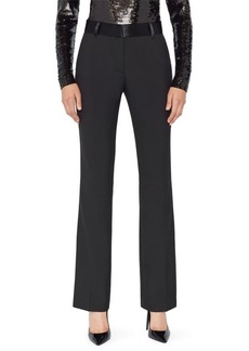FRAME Le Tuxedo Mini Bootcut Wool Trousers in Noir at Nordstrom