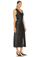 FRAME Leather Midi Vest Dress