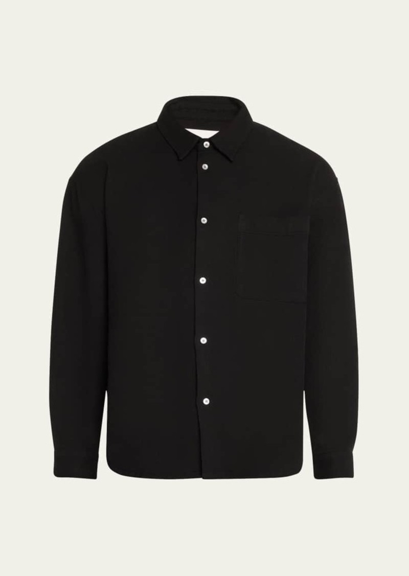 FRAME Men's Waffle Textured Sport Shirt