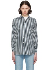 FRAME Navy & White 'The Borrowed Pocket' Shirt