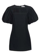 Frame Nina puffed-sleeve cotton-poplin mini dress
