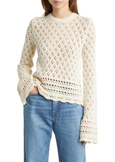 FRAME Organic Cotton & Silk Pointelle Sweater
