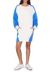 FRAME Oversize Colorblock Long Sleeve Sweatshirt Dress in Jet Stream Multi at Nordstrom