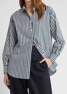 FRAME Oversize Stripe Pocket Organic Cotton Shirt