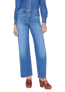 Frame Palazzo Raw Hem High Rise Straight Jeans in Crossings