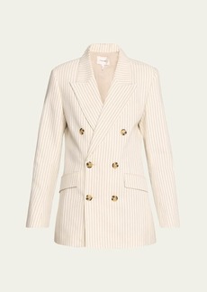 FRAME Pinstripe Double-Breasted Blazer
