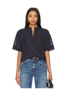 FRAME Pleated Button Up Blouse