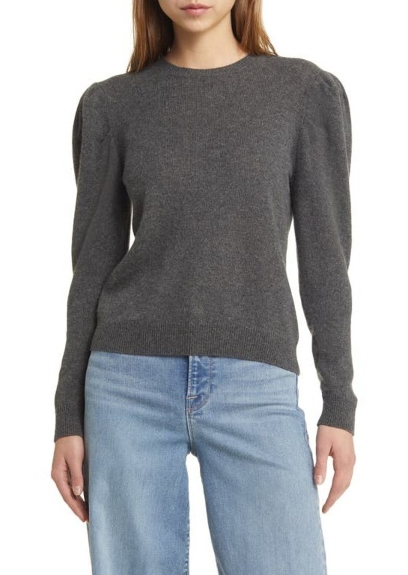 FRAME Puff Shoulder Cashmere & Wool Sweater
