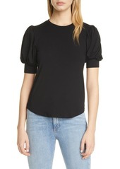 FRAME Puff Sleeve Top in Noir at Nordstrom