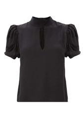 Frame Puffed-sleeve silk blouse
