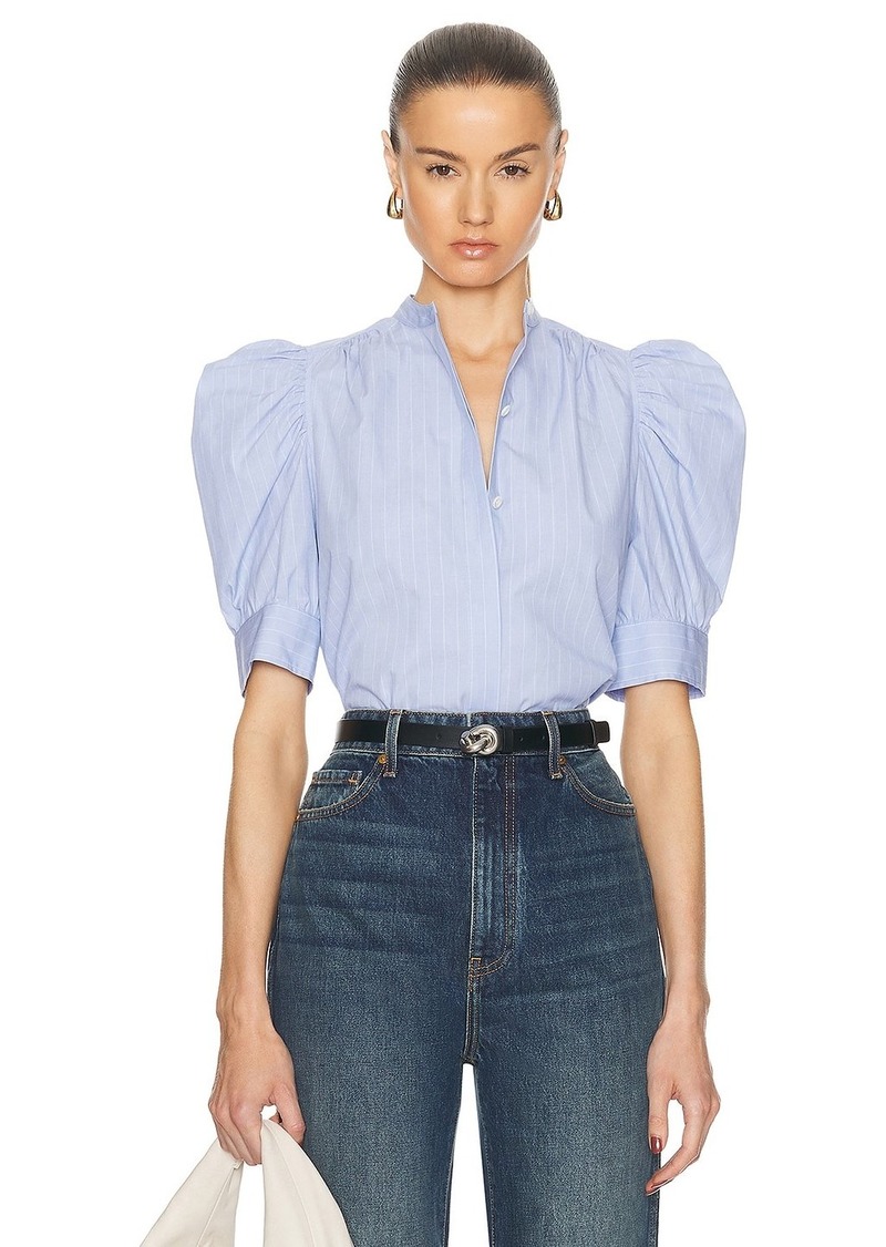 FRAME Ruched Puff Sleeve Shirt