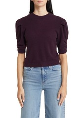 FRAME Ruched Sleeve Recycled Cashmere & Wool Sweater