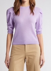 FRAME Ruched Sleeve Recycled Cashmere & Wool Sweater