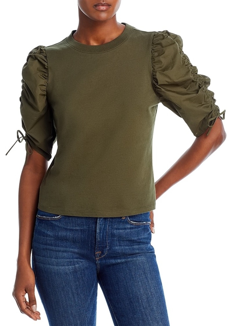 Frame Ruched Tie Sleeve Top