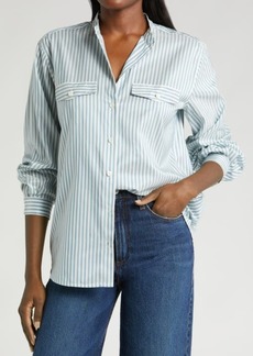 FRAME Stripe Silk Button-Up Shirt