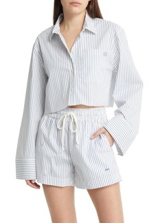 FRAME Stripe Wide Sleeve Crop Shirt