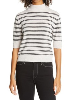 FRAME Stripe Wool & Cashmere Crop Sweater