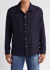 FRAME Textured Stripe Cotton Button-Up Shirt